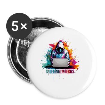 Le mantra du piratage éthique : renifler les - Lot de 5 grands badges (56 mm) - blanc - Devant