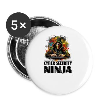 Le hacker éthique déchaîné : Chroniques d'un ninja - Lot de 5 grands badges (56 mm) - blanc - Devant