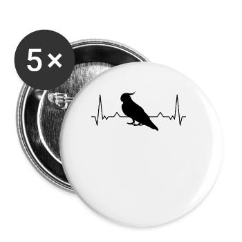 Perruche Welli Perruche Battement de cœur - Lot de 5 grands badges (56 mm) - blanc - Devant