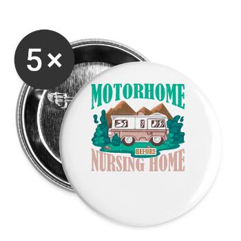 Motorhome Before Nursing Home 3 - Buttons large 2.2''/56 mm (5-pack) - white - Front