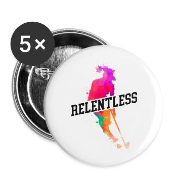 Field Hockey Watercolor Relentless - Buttons groß 56 mm (5er Pack) - Weiß - Vorne