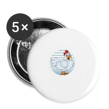Funny Chicken Saying Chicken - Buttons large 2.2''/56 mm (5-pack) - white - Front
