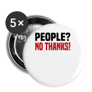 Misanthrope Antisocial Introverti - Lot de 5 grands badges (56 mm) - blanc - Devant