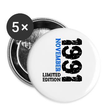 1991 November Limited Edition 32. Geburtstag Deko - Buttons groß 56 mm (5er Pack) - Weiß - Vorne