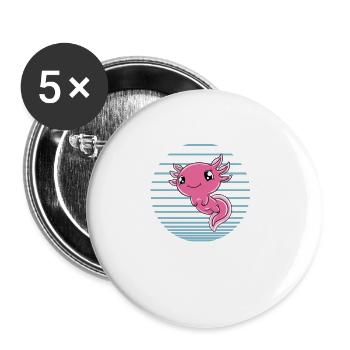 Funny Axolotl Cute Axolotl - Buttons large 2.2''/56 mm (5-pack) - white - Front