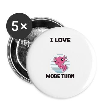 Lustiges Axolotl Süßes Axolotl - Buttons groß 56 mm (5er Pack) - Weiß - Vorne