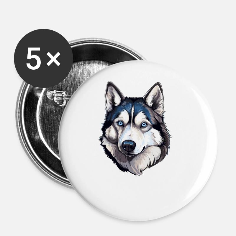 Husky - Buttons large 2.2''/56 mm (5-pack) - white