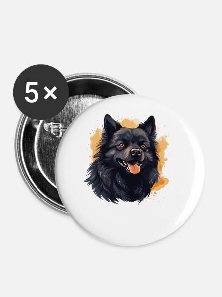 Schipperke - Buttons groß 56 mm (5er Pack) - Weiß
