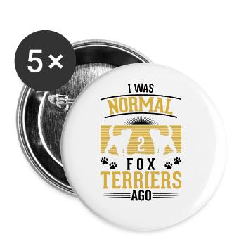 Fox Terrier Wirehaired Gift - Buttons large 2.2''/56 mm (5-pack) - white - Front
