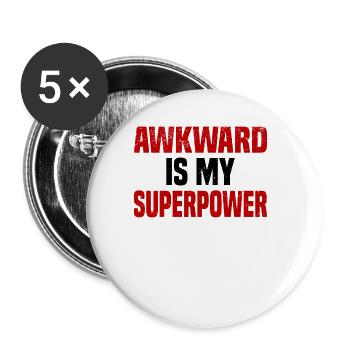 Misanthrop Menschenhasser Asozial Introvertiert - Buttons groß 56 mm (5er Pack) - Weiß - Vorne