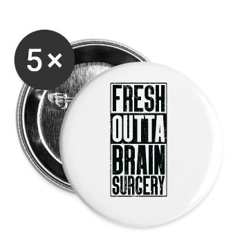 Fresh Outta Surgery - Brain - Buttons large 2.2''/56 mm (5-pack) - white - Front