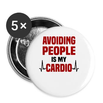 Misanthrope Antisocial Introvert - Buttons large 2.2''/56 mm (5-pack) - white - Front