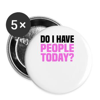 Misanthrop Menschenhasser Asozial Introvertiert - Buttons groß 56 mm (5er Pack) - Weiß - Vorne