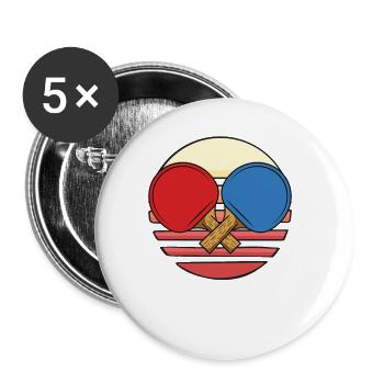 Tennis de table dictant raquette de tennis de table - Lot de 5 grands badges (56 mm) - blanc - Devant