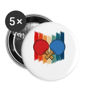 Tennis de table dictant raquette de tennis de table - Lot de 5 grands badges (56 mm) - blanc - Devant