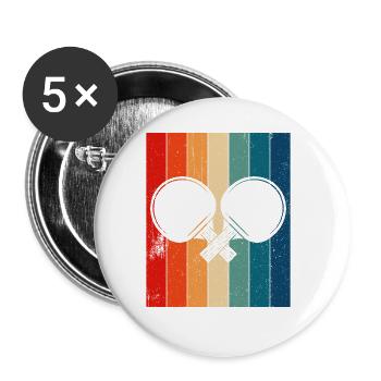 Tennis de table dictant raquette de tennis de table - Lot de 5 grands badges (56 mm) - blanc - Devant