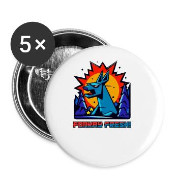 A fresh funky cartoon style woodland creature - Buttons large 2.2''/56 mm (5-pack) - white - Front