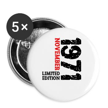 1971 November Limited Edition 52. Geburtstag Deko - Buttons groß 56 mm (5er Pack) - Weiß - Vorne