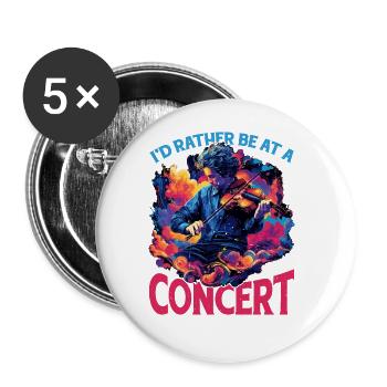 I'd Rather Be At A Concert 9 - Buttons groß 56 mm (5er Pack) - Weiß - Vorne