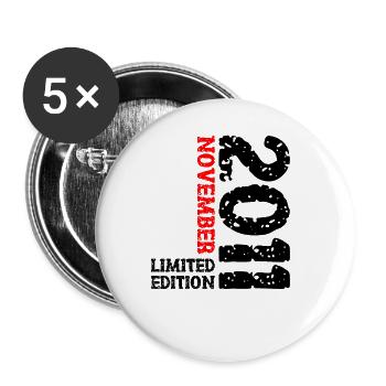 2011 Novembre Édition Limitée 12e Anniversaire Décoration - Lot de 5 grands badges (56 mm) - blanc - Devant