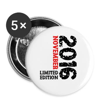 2016 Novembre Édition Limitée 7ème Anniversaire Décoration - Lot de 5 grands badges (56 mm) - blanc - Devant