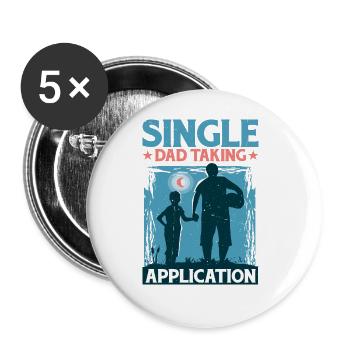Papa célibataire prenant l’application 5 - Lot de 5 grands badges (56 mm) - blanc - Devant