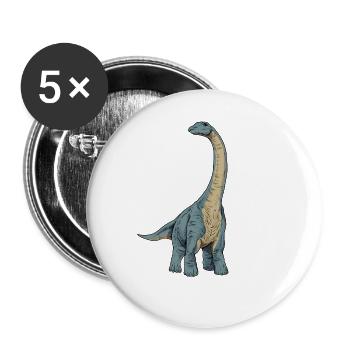 Zeichnung des Apatosaurus - Buttons groß 56 mm (5er Pack) - Weiß - Vorne