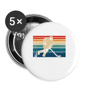 Dicton de hockey sur glace pour les joueurs de hockey sur glace - Lot de 5 grands badges (56 mm) - blanc - Devant
