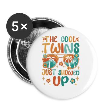 Les jumeaux cool viennent d’arriver 32 - Lot de 5 grands badges (56 mm) - blanc - Devant