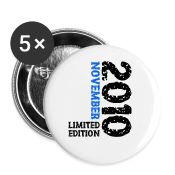 2010 November Limited Edition 13th Birthday Decoration - Buttons large 2.2''/56 mm (5-pack) - white - Front