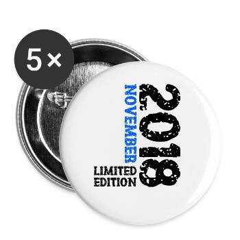 2018 Novembre Édition Limitée 5ème Anniversaire Décoration - Lot de 5 grands badges (56 mm) - blanc - Devant