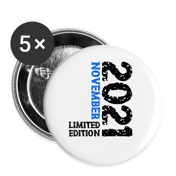 2021 Novembre Édition Limitée 2ème Anniversaire Décoration - Lot de 5 grands badges (56 mm) - blanc - Devant