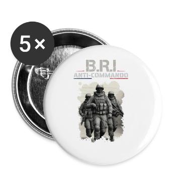 BRI BAC Special Unit France - Buttons large 2.2''/56 mm (5-pack) - white - Front
