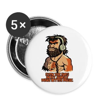 Même les singes dans la jungle font de la meilleure musique - Lot de 5 grands badges (56 mm) - blanc - Devant