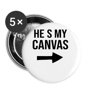 Meine Leinwand Meine Farbe - Paar Matching - Buttons groß 56 mm (5er Pack) - Weiß - Vorne