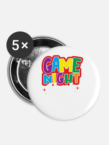 Brettspiele Spielbrett Geschenk - Buttons groß 56 mm (5er Pack) - Weiß