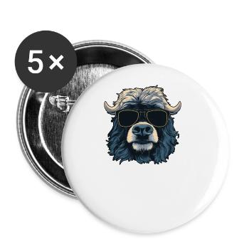 Lunettes de soleil Dad Mom - Gallloway avec ceinture - Lot de 5 grands badges (56 mm) - blanc - Devant