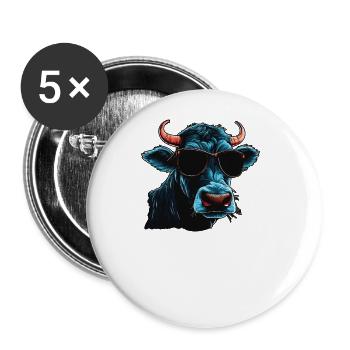 Papa Mama Sonnenbrille - Brangus - Buttons groß 56 mm (5er Pack) - Weiß - Vorne