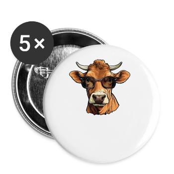Lunettes de soleil Dad Mom - Marron Suisse - Lot de 5 grands badges (56 mm) - blanc - Devant