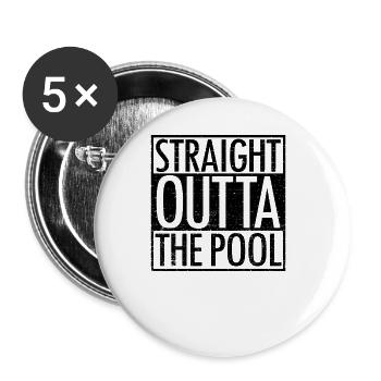 Direkt aus dem Pool lustiges Schwimmschwimmteam - Buttons groß 56 mm (5er Pack) - Weiß - Vorne