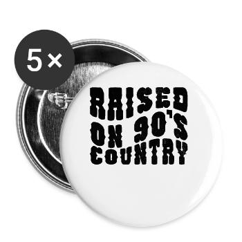 Auf 90er Jahren aufgewachsen westliche Cowboy Cowg - Buttons groß 56 mm (5er Pack) - Weiß - Vorne