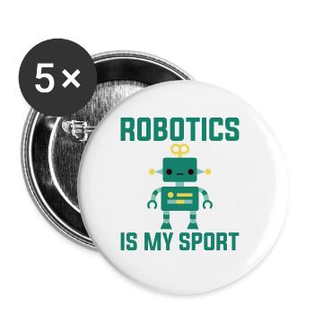 Robotics Is My Sport 2 - Buttons large 2.2''/56 mm (5-pack) - white - Front