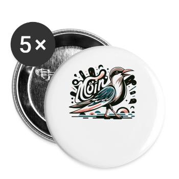 Moin Möwe Moin Sprüche Hamburg Moin Dialekt - Buttons groß 56 mm (5er Pack) - Weiß - Vorne