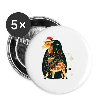 Giraffe, Giraffe, Christmas, Africa, Animals - Buttons large 2.2''/56 mm (5-pack) - white - Front