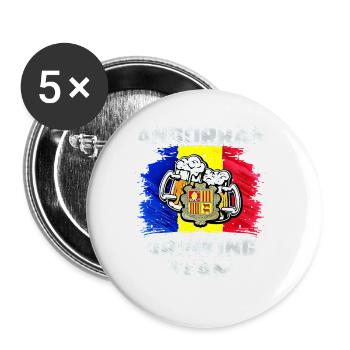 Andorra Drinking Team - Lot de 5 grands badges (56 mm) - blanc - Devant