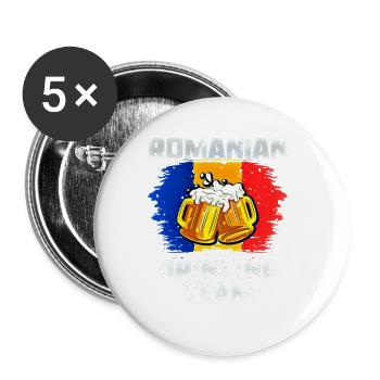 Équipe de consommation d’alcool en Roumanie - Lot de 5 grands badges (56 mm) - blanc - Devant