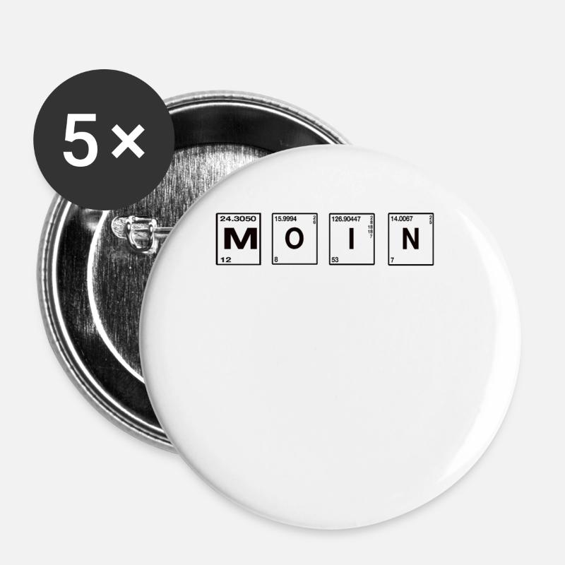 Moin - Buttons groß 56 mm (5er Pack) - Weiß