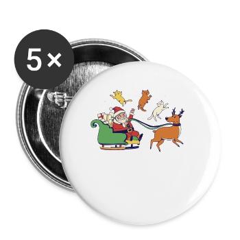 Cats For Everybody Men Kids Women Ugly Christmas C - Buttons large 2.2''/56 mm (5-pack) - white - Front