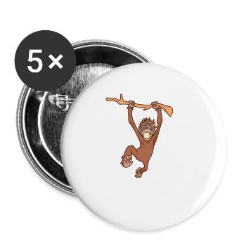 Kawaii Orang-Utan - Buttons groß 56 mm (5er Pack) - Weiß - Vorne