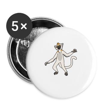 Kawaii Sifaka - Buttons large 2.2''/56 mm (5-pack) - white - Front